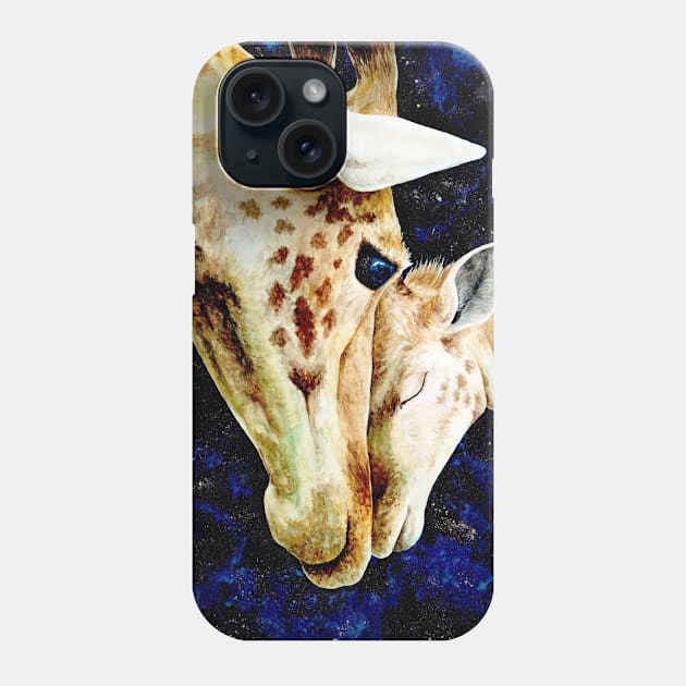 Night sky giraffes Phone Case by MandalaSoul