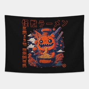 The Great Kaiju Ramen off Kanagawa Tapestry