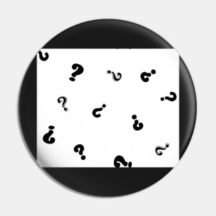 Black and White Question Mark Pin