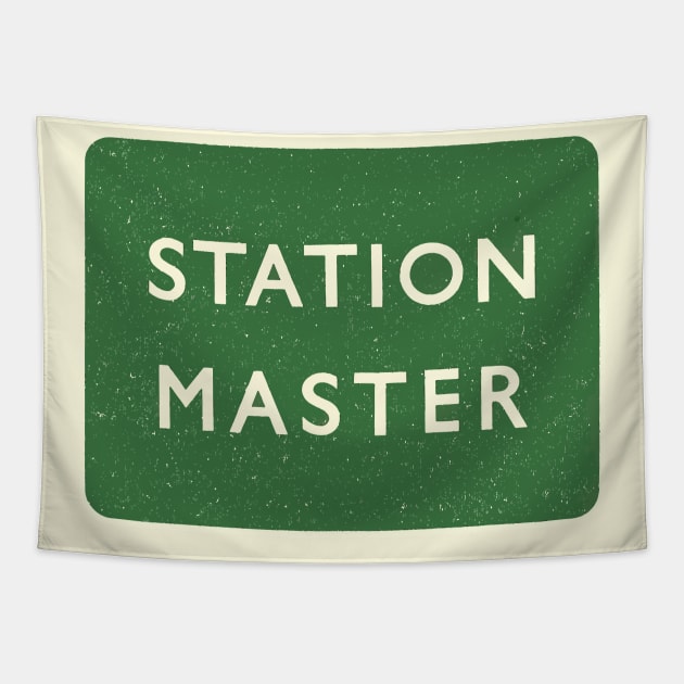 Vintage Railway Station Master Tapestry by katmargoli