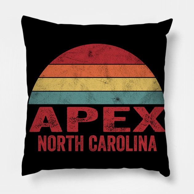 Vintage Apex North Carolina Pillow by ChadPill