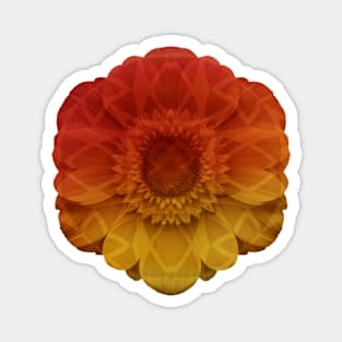 Red orange patterned flower Magnet