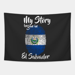 El Salvador Flag Fingerprint My Story DNA Salvadorian Tapestry