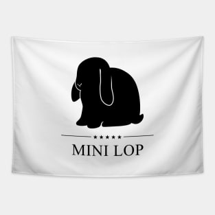 Mini Lop Rabbit Black Silhouette Tapestry