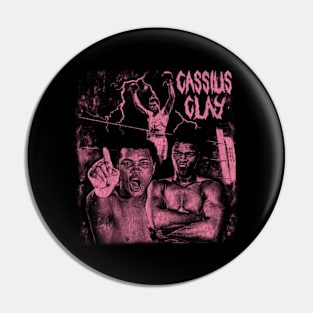 Metal Muhammad Ali Pink Pin