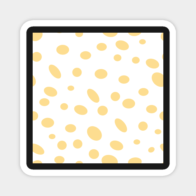 Seeing Spots yellow on white Magnet by MegMarchiando