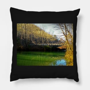 Bridge Over Green Water Pillow