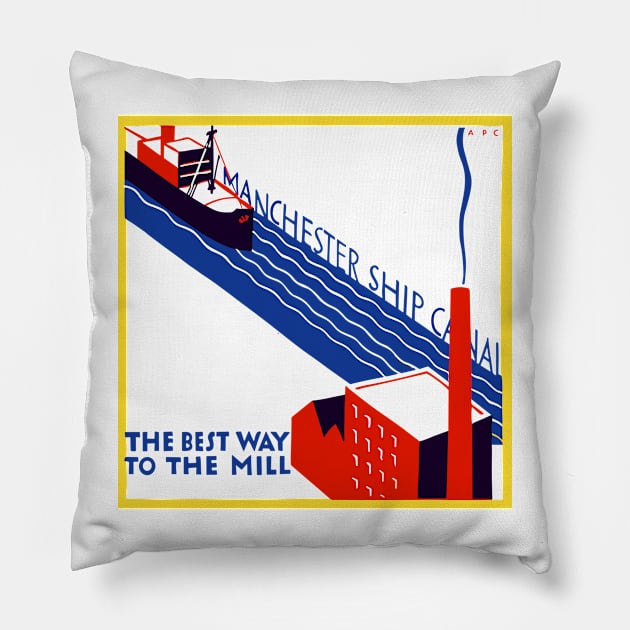 Manchester Ship Canal Pillow by DrumRollDesigns