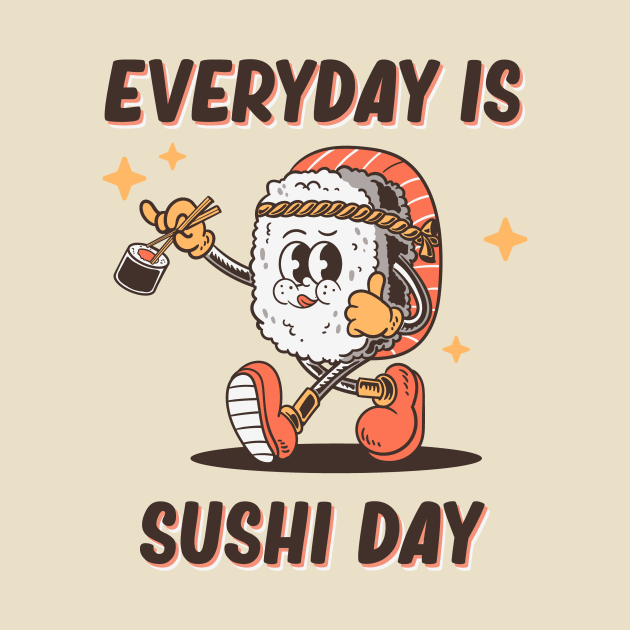 retro sushi cartoon character by Rantang Kecil