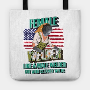 Welder girl funny quote woman metal worker gift  Female welder humor Tote