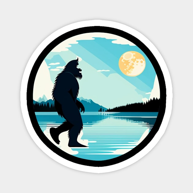 Bigfoot Moon Magnet by Yourex