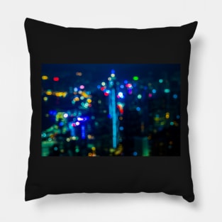 Bokeh Hong Kong - Out of Focus - Photography Artwork Pillow