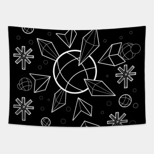 Abstract Geometric Snowflake Tapestry