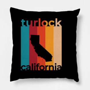 Turlock California Retro Pillow