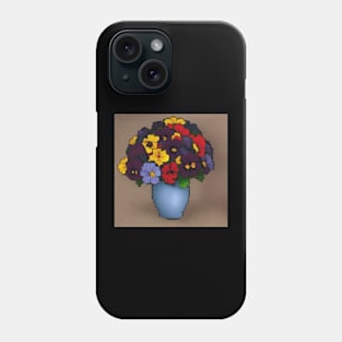 Pansy Retro Vintage Floral Illustration Leaves Phone Case