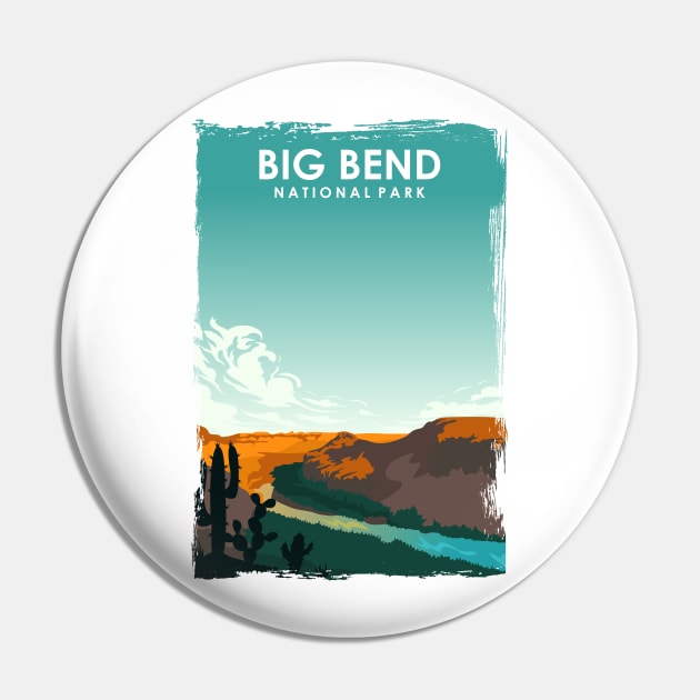 Big Bend National Park Travel Poster Pin by jornvanhezik