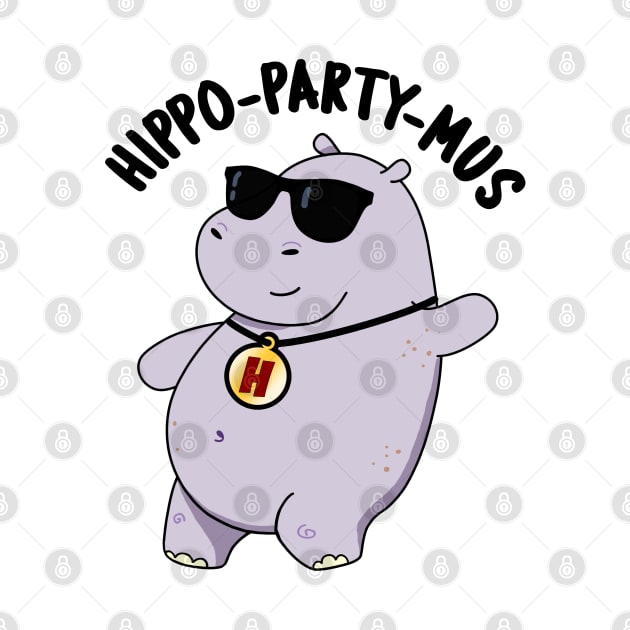 Hippo-party-mus Funny Animal Hippo Pun by punnybone