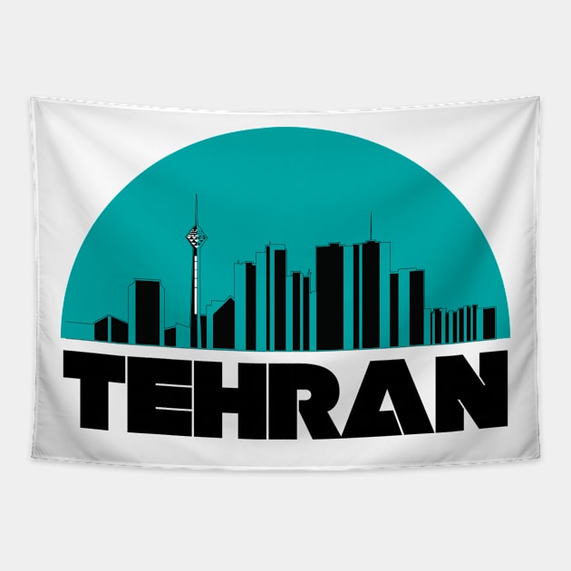 Tehran City Tapestry by prime.tech