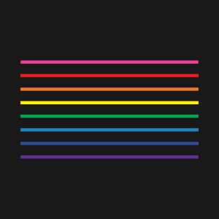 Gay Pride Flag Original Rainbow Stripes Black Background T-Shirt