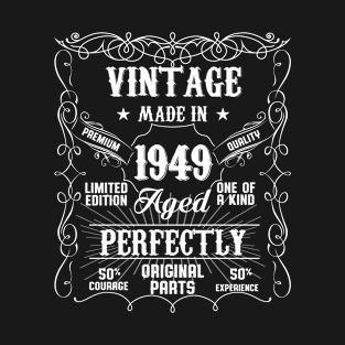 Vintage 74th Birthday Made In 1949 74 Years Old T-Shirt