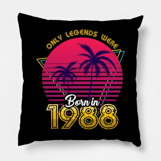 Born in 1988 T-Shirt Pillow by MarCreative