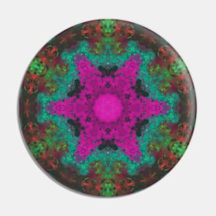 Psychedelic Hippie Purple Cyan and Green Pin