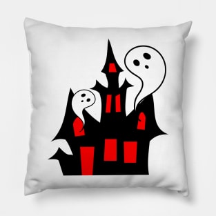 Funny Halloween Ghost House Pillow