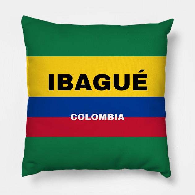 Ibagué City in Colombian Flag Pillow by aybe7elf