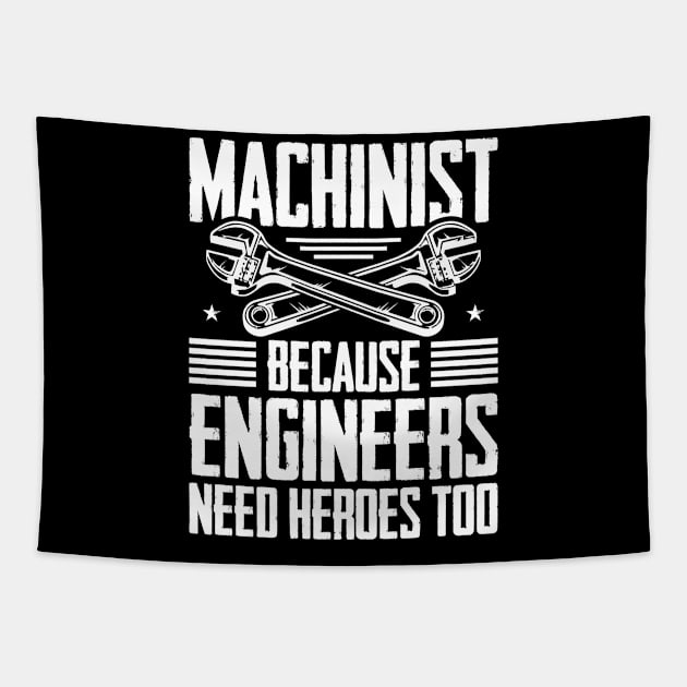 Mechanic Because Even Engineers Need Heroes Funny Mechanical Tapestry by celeryprint