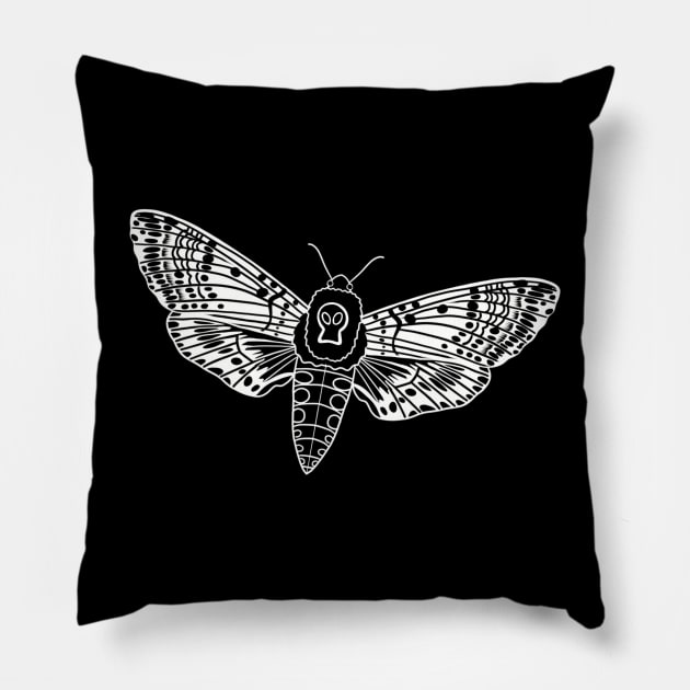 Death head moth Pillow by Raccoon.Trash