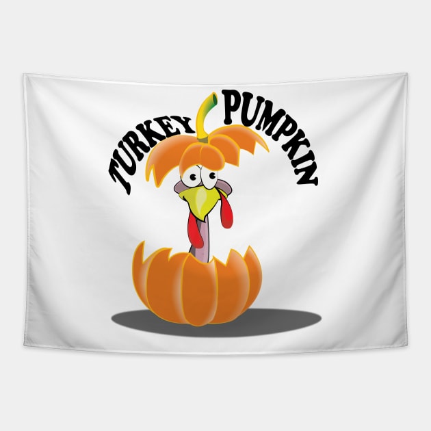 Funny Thanksgiving Turkey Pumpkin Holiday Dinner gift Tapestry by ArticArtac