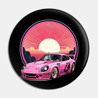 Pink Japanese Race Retro Pink Retro Cars Girl Racer Drift Pin