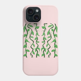 Green Leaves With Twirls Phone Case