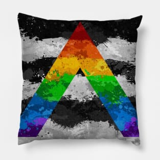 Abstract Paint Splatter LGBT Ally Pride Flag Pattern Pillow