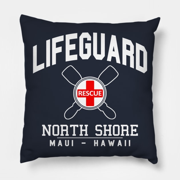 Lifeguard - North Shore, Maui, Hawaii Pillow by robotface