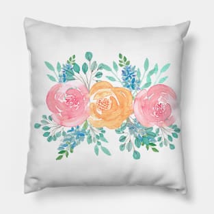 Watercolor roses bouquet Pillow