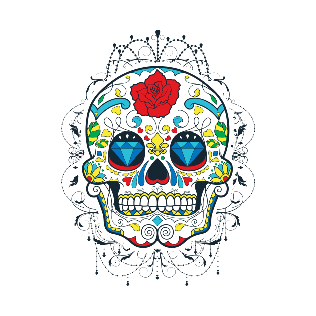 Sugar Skull with Gems by NiceIO