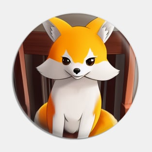 Fox Cute Sitting on Chair Pin