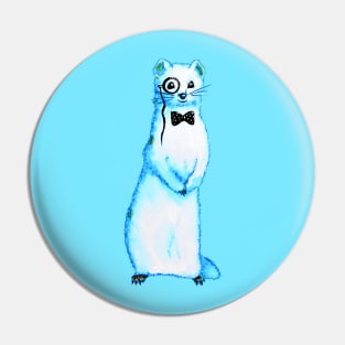 Funny Ferret Gentleman With Monocle And Bow Tie Pin