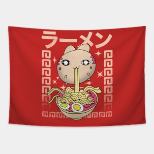 Kawaii Cat Noodle Lunch Tapestry