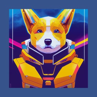 Awesome Corgi as retro anime T-Shirt