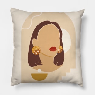 Simple Women Illustration Pillow