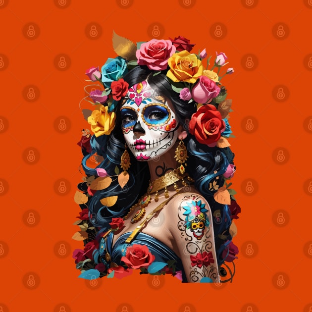 Sugar Skull girl, Dia de los Muertos by CatCoconut-Art