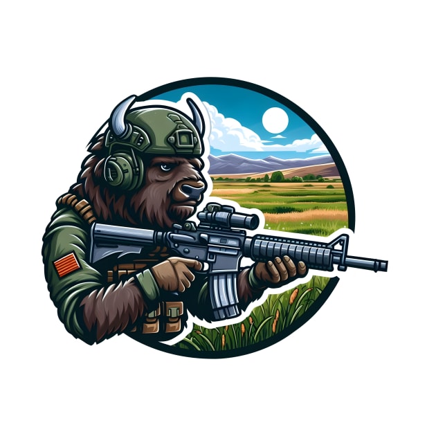 Tactical Bison Buffalo by Rawlifegraphic