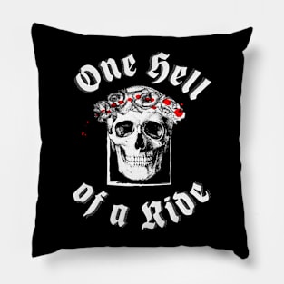 One hell Of a Ride - Rose Skull Simple Classic Pillow