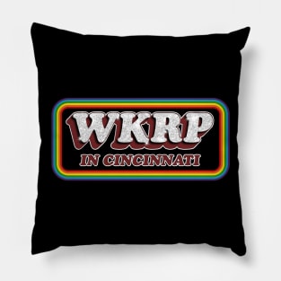 WKRP In Cincinnati Retro Rainbow FanArt Design Pillow