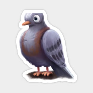 Cute Pigeon Drawing Magnet