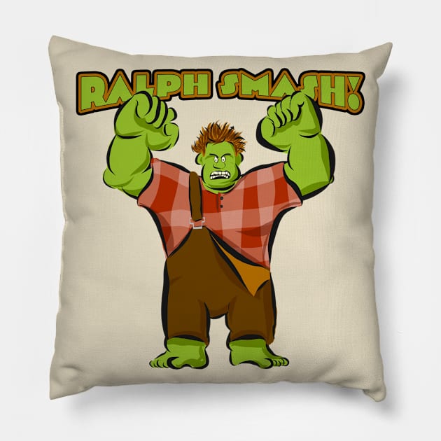 Ralph SMASH! Pillow by DastardlyDesigns