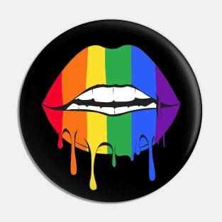 LGBT pride rainbow sexy lips Pin