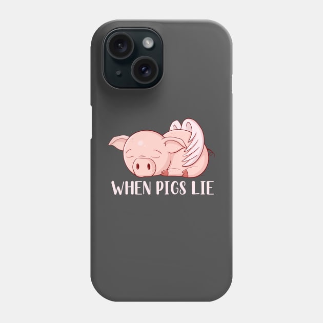 Sleepy Piggy with Wings Phone Case by JessicaErinArt